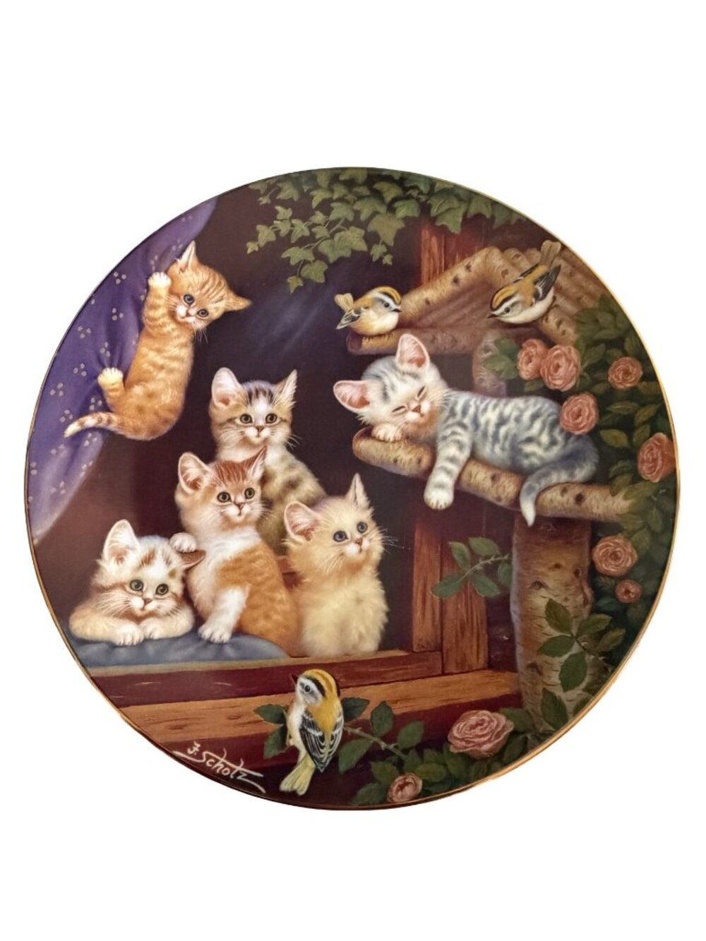 Bradford Exchange Kitten Capers Frisky Felines Collector Plate Jürgen Scholz